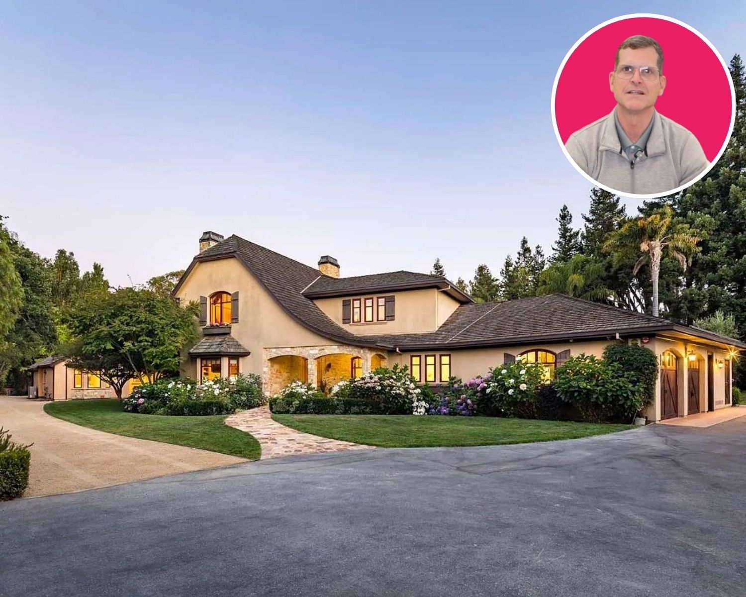 Front Entrance of Jim Harbaugh’s Former CA Home